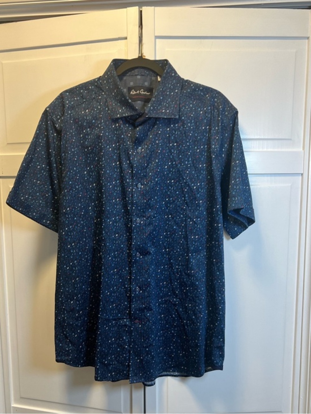 Robert Graham Modern Americana Short-Sleeve Button-Up with Multicolor Microprint